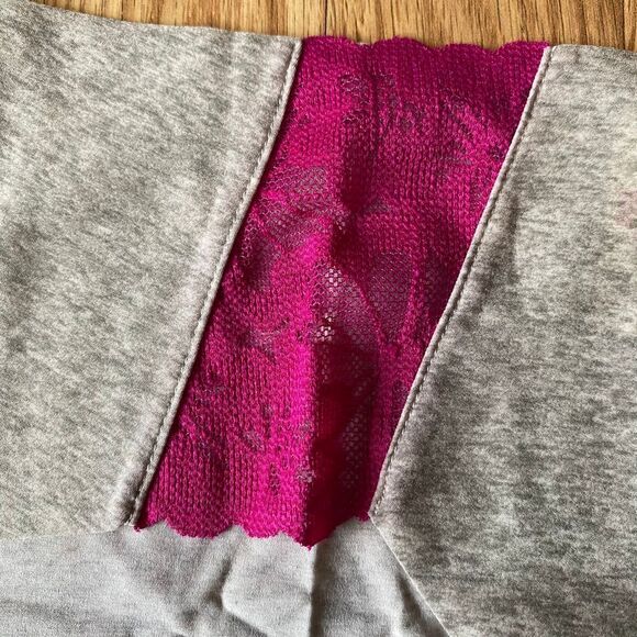 Victoria's Secret PINK Lace Panel Hipster Gray and Pink Medium - Picture 4 of 8